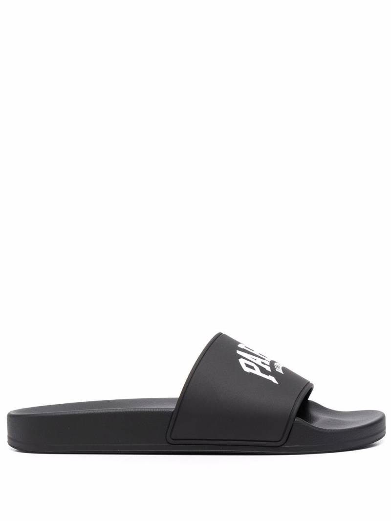 Balenciaga logo-print slides - Black von Balenciaga