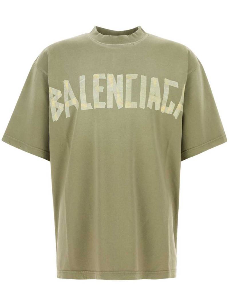 Balenciaga logo-print t-shirt - Green von Balenciaga