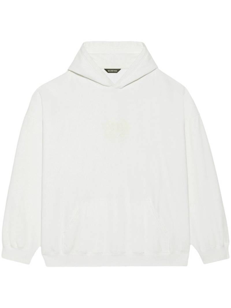 Balenciaga logo reflective hoodie - White von Balenciaga