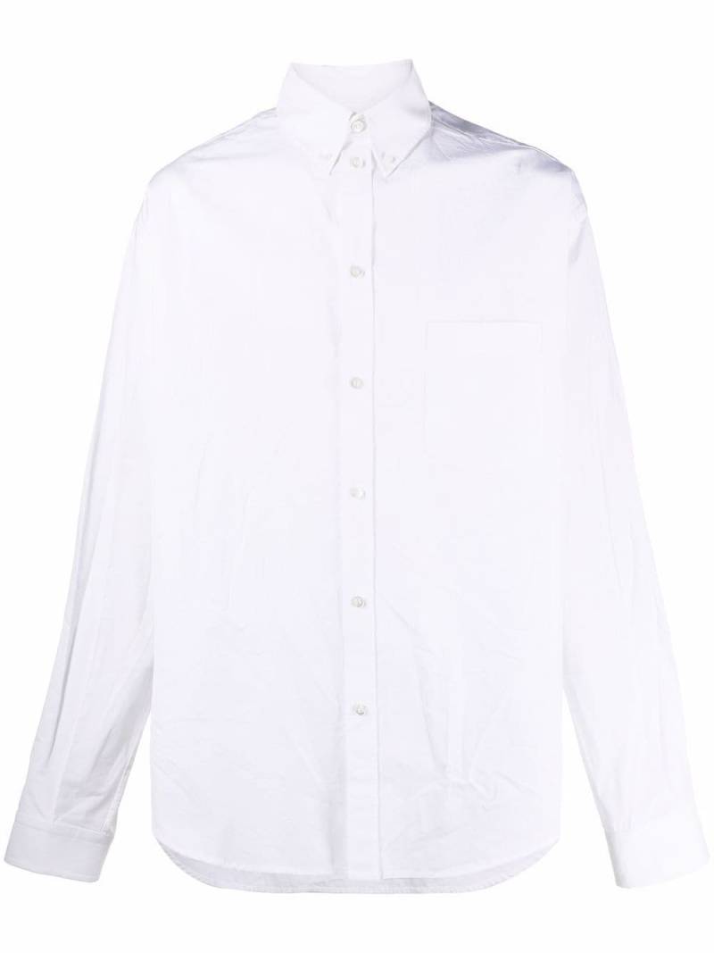 Balenciaga longsleeved oversized cotton shirt - White von Balenciaga