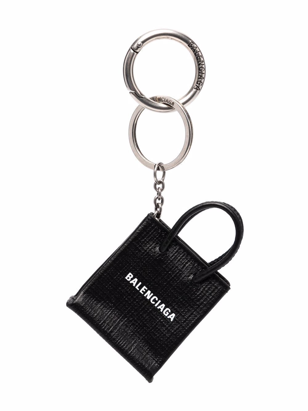 Balenciaga mini shopping keyring - Black von Balenciaga