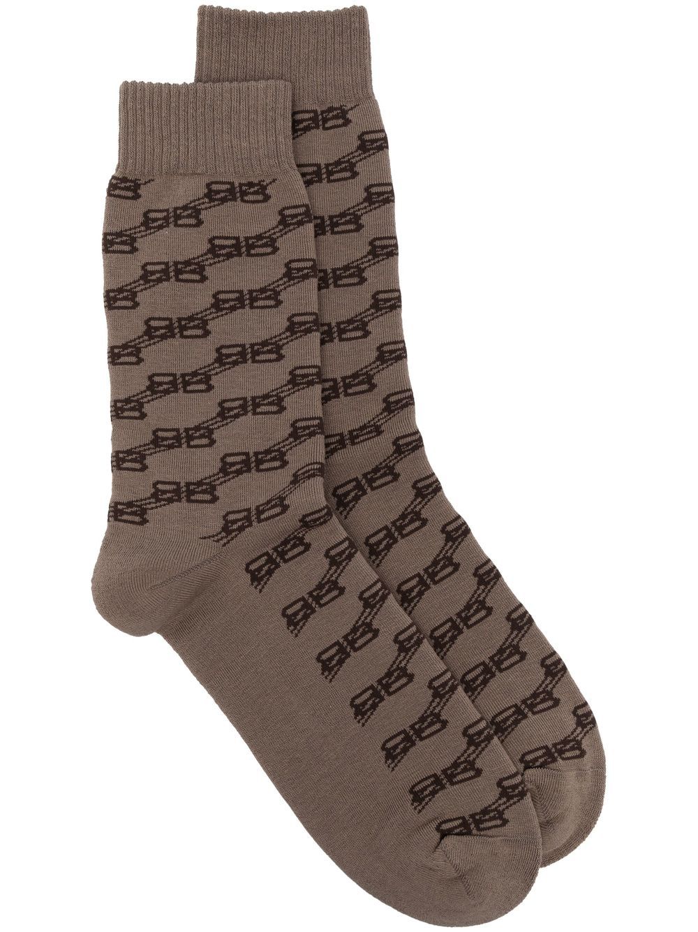 Balenciaga BB Monogram socks - Brown von Balenciaga