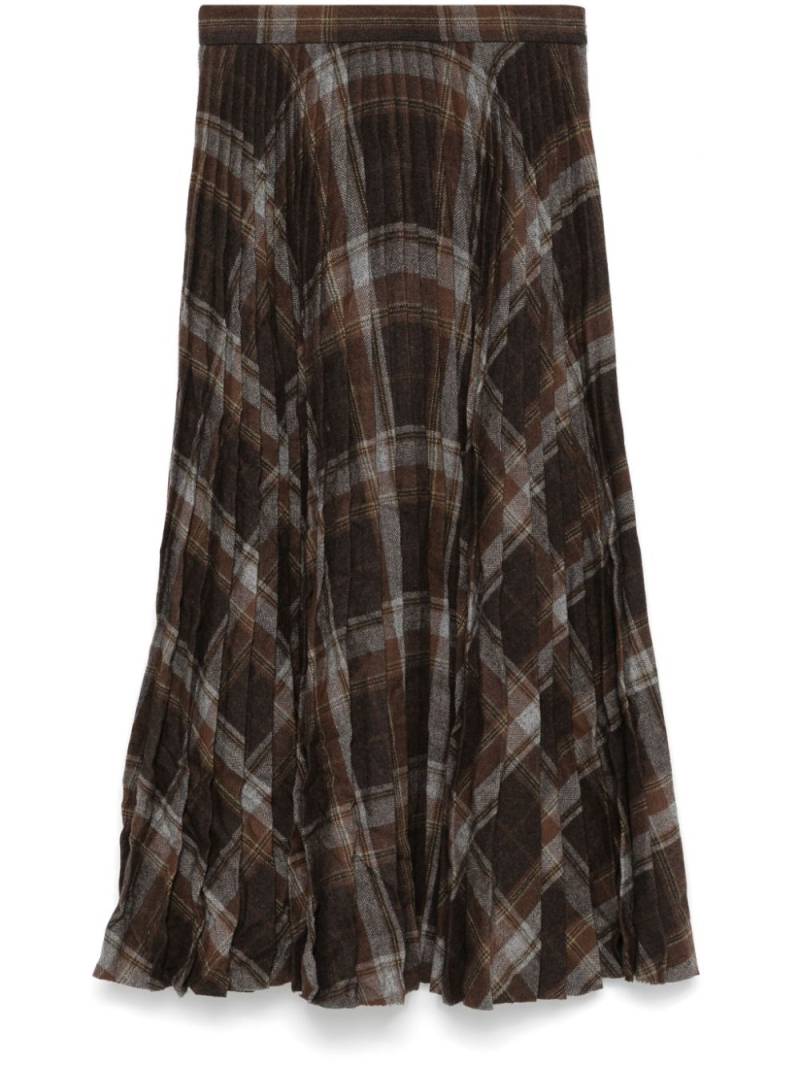 Balenciaga pleated crease-effect midi skirt - Brown von Balenciaga