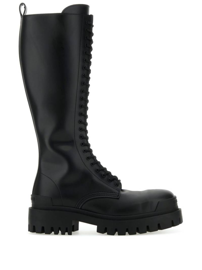 Balenciaga Strike lace-up leather boots - Black von Balenciaga