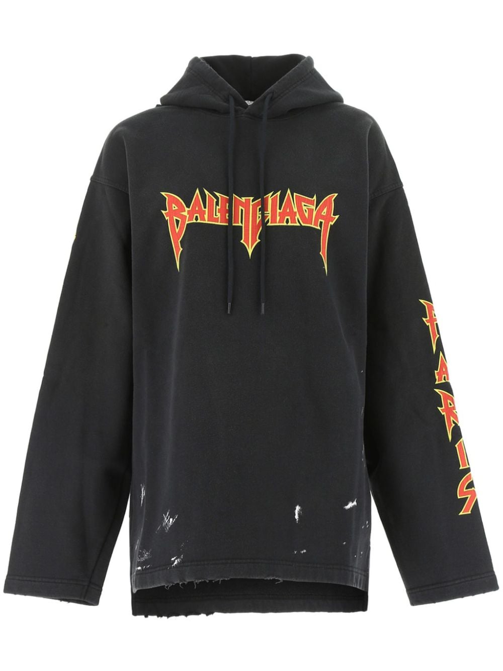 Balenciaga printed cotton hoodie - Black von Balenciaga