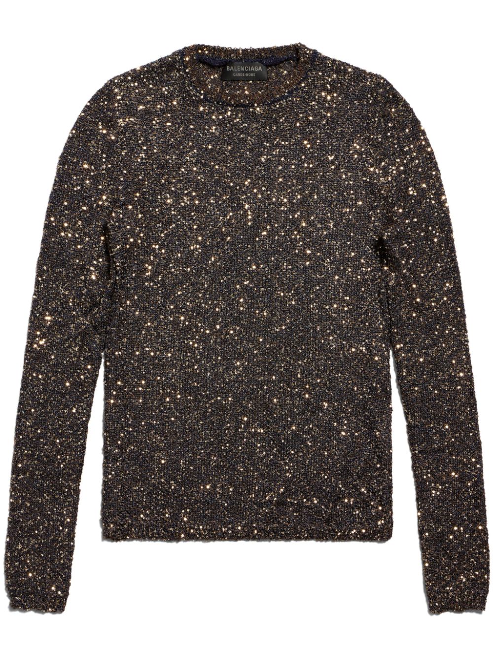 Balenciaga sequin-embellished crew-neck jumper - Brown von Balenciaga