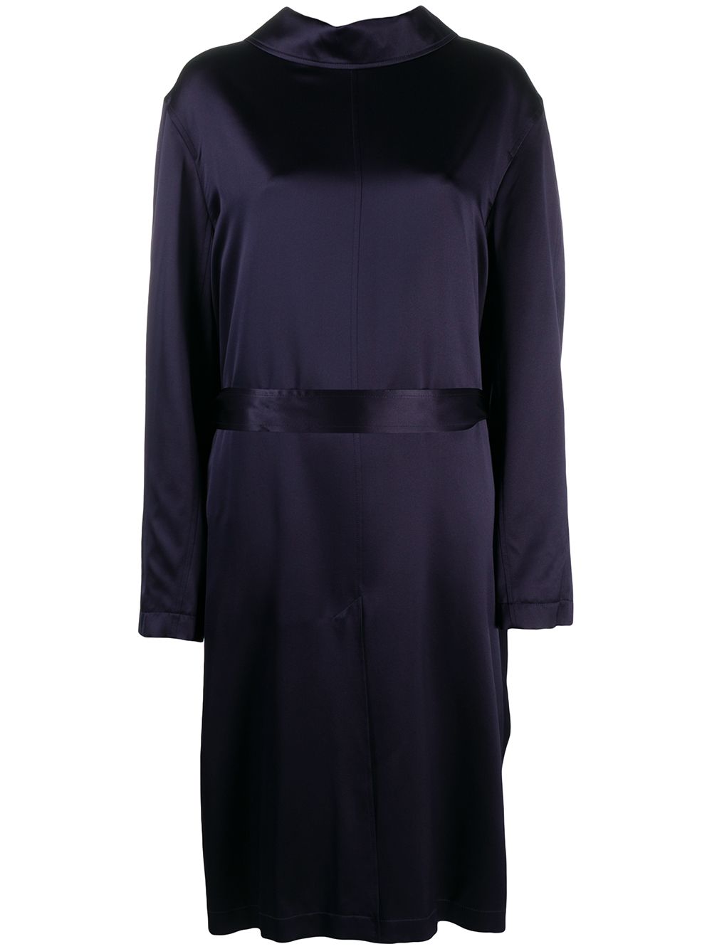 Balenciaga silk backwards-collar dress - Blue von Balenciaga
