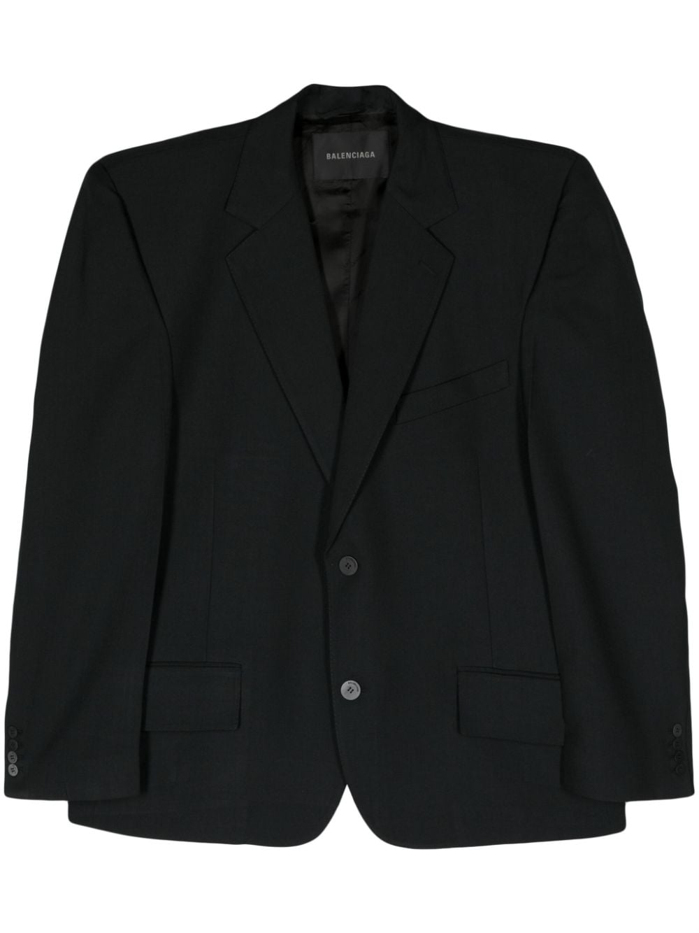 Balenciaga single-breasted twill blazer - Black von Balenciaga