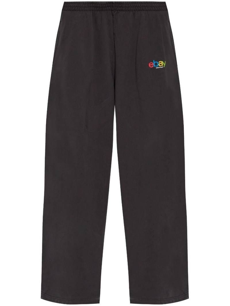 Balenciaga slogan-embroidered track pants - Black von Balenciaga