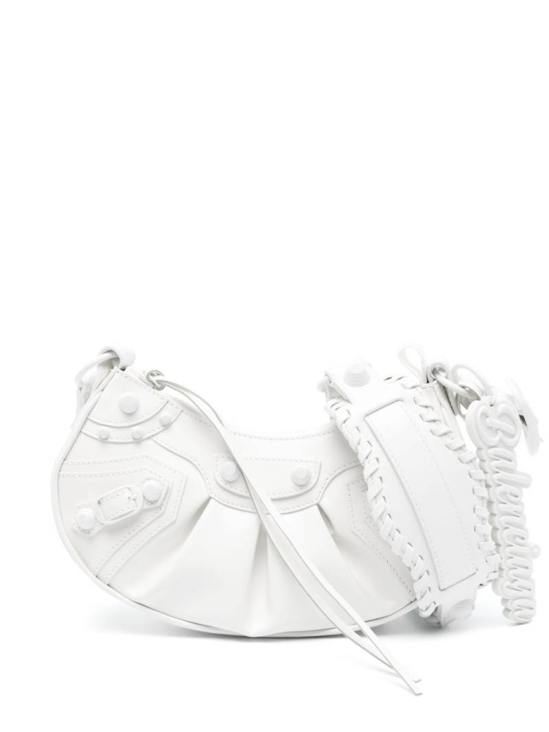 Balenciaga small Le Cagole leather shoulder bag - White von Balenciaga