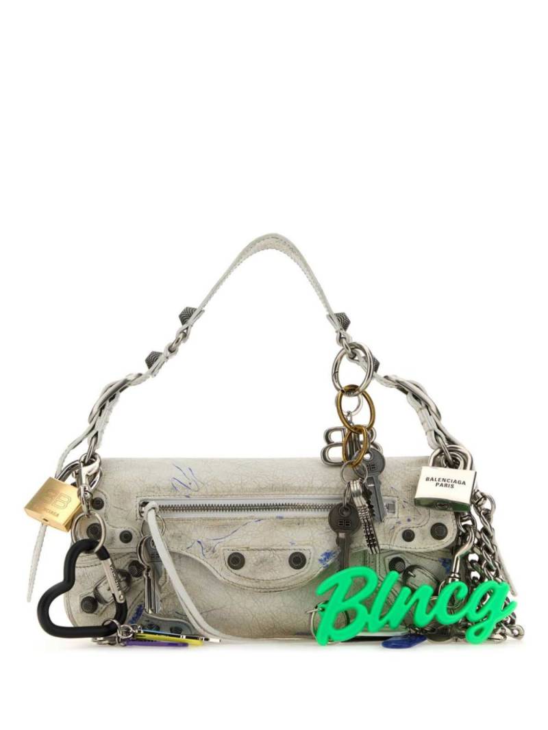 Balenciaga small Le Cargo leather shoulder bag - White von Balenciaga