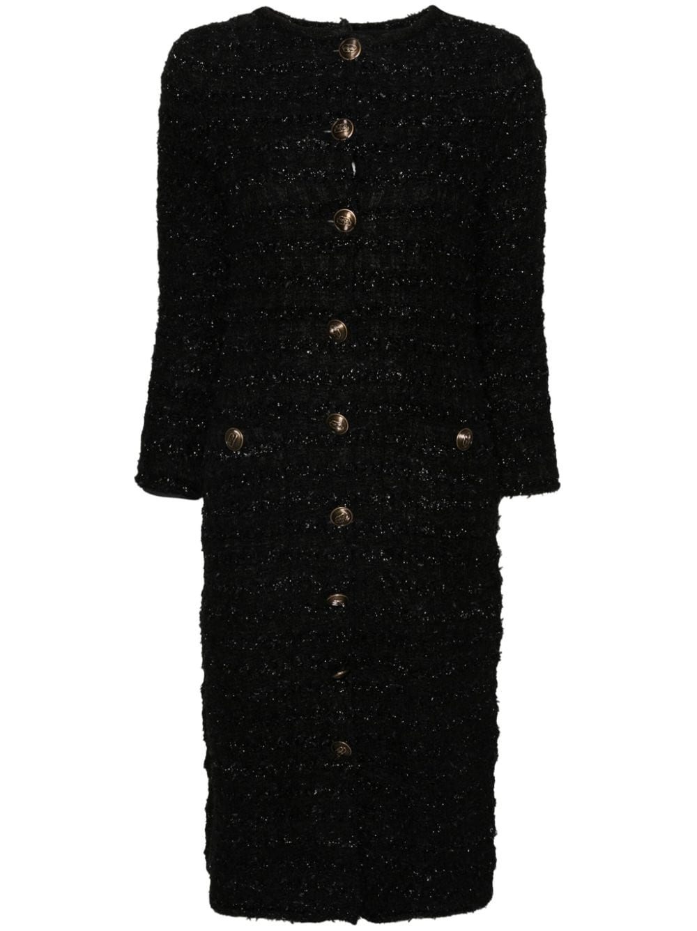 Balenciaga tweed button-up dress - Black von Balenciaga