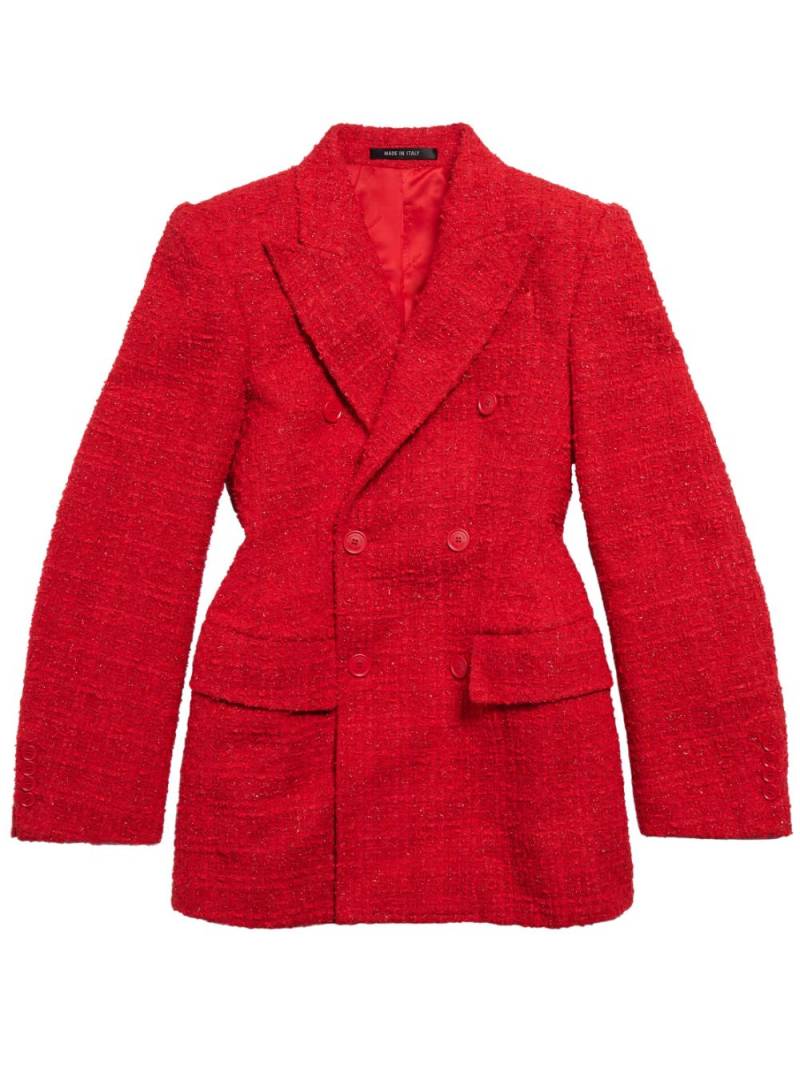 Balenciaga tweed double-breasted jacket - Red von Balenciaga