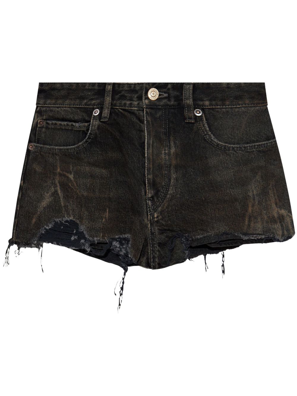 Balenciaga vintage effect jeans shorts - Black von Balenciaga