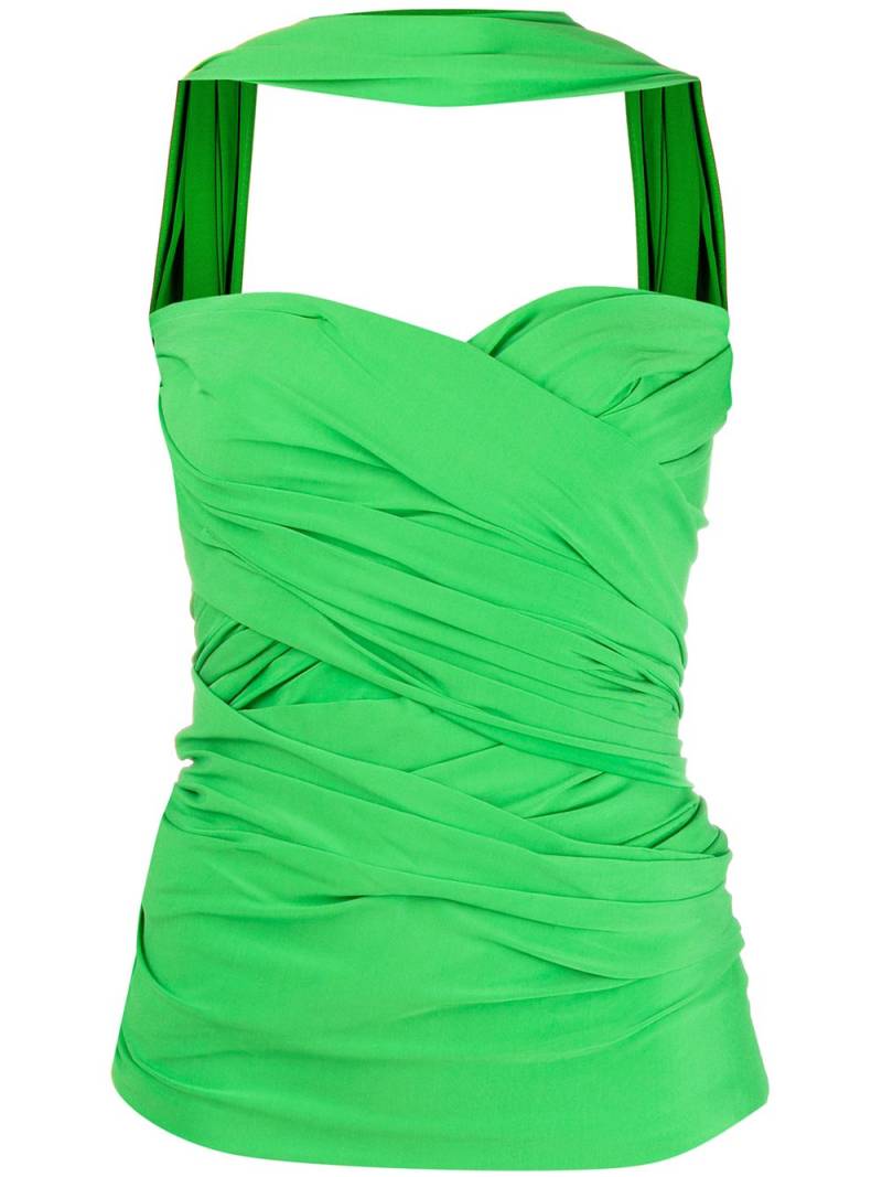 Balenciaga wrap-style bustier top - Green von Balenciaga