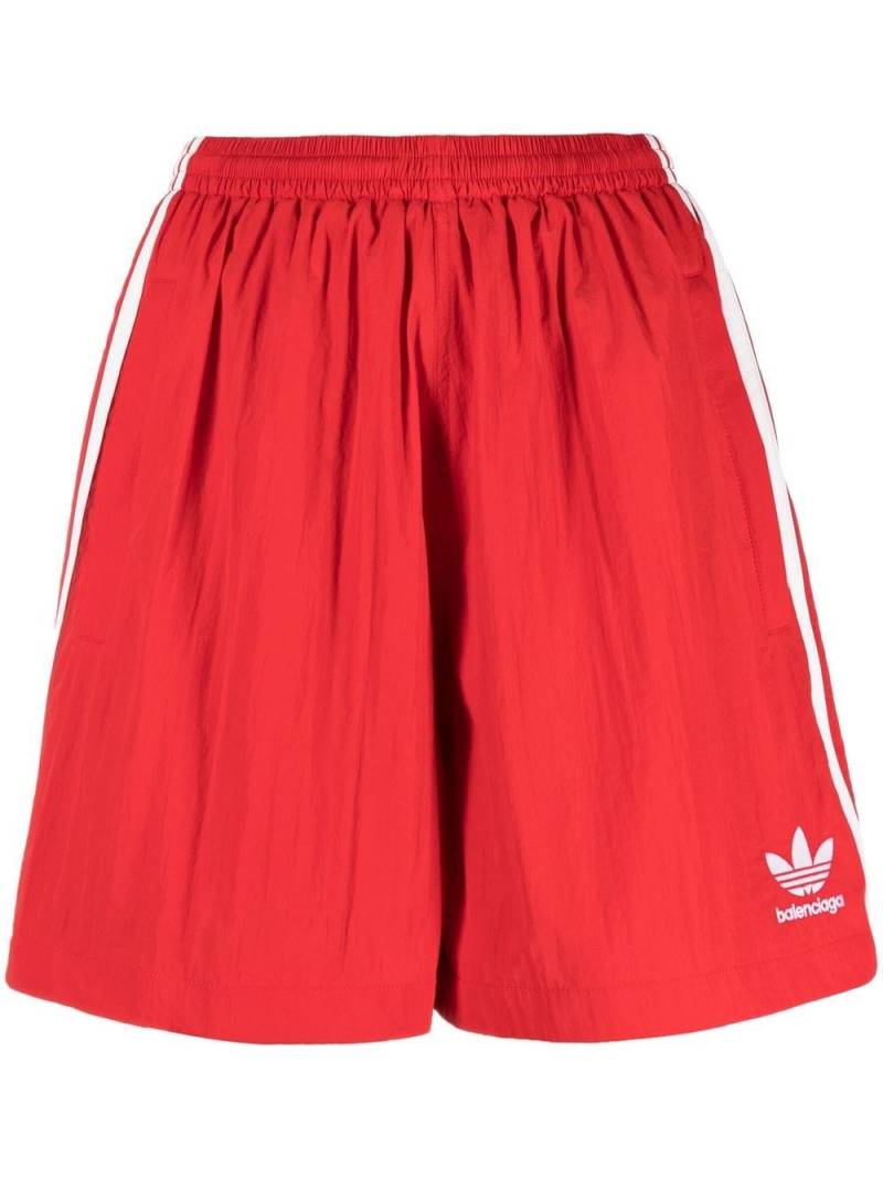 Balenciaga x Adidas logo-print track shorts - Red von Balenciaga