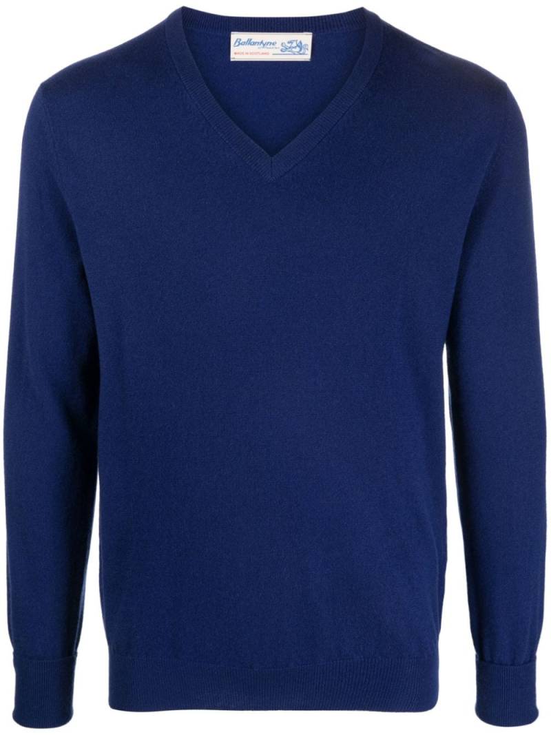 Ballantyne V-neck cashmere jumper - Blue von Ballantyne