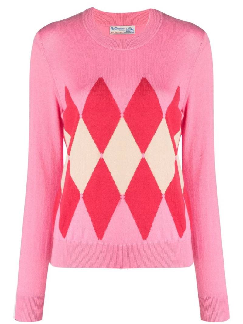 Ballantyne argyle-check knit jumper - Pink von Ballantyne