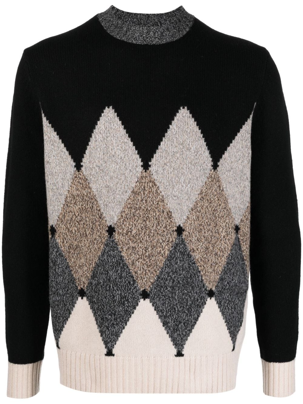 Ballantyne argyle intarsia-knit wool jumper - Black von Ballantyne