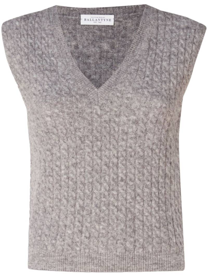 Ballantyne cable-knit vest - Grey von Ballantyne