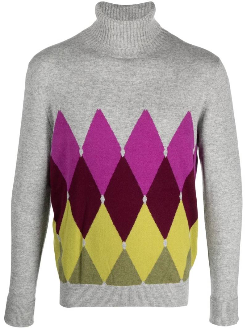 Ballantyne cashmere argyle intarsia-knit jumper - Grey von Ballantyne