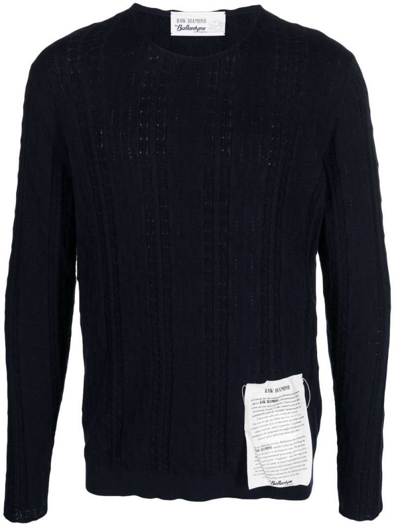 Ballantyne crew-neck pointelle-knit jumper - Blue von Ballantyne