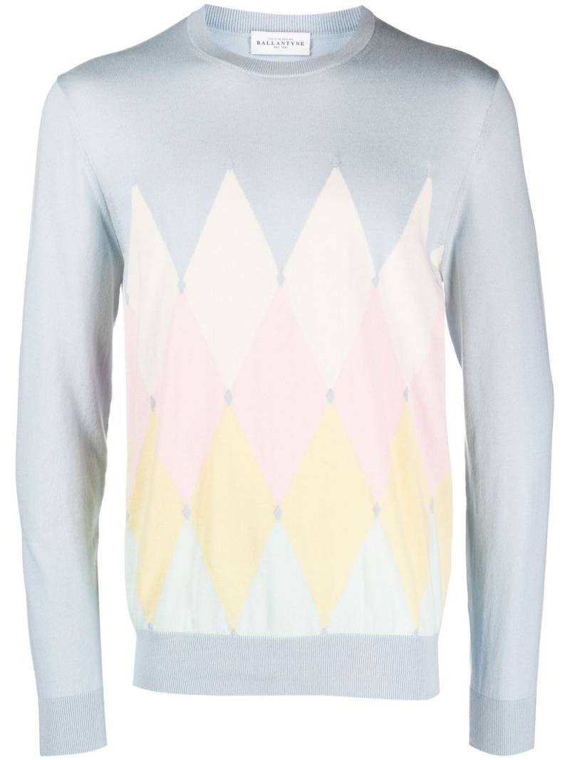 Ballantyne geometric-print fine-knit jumper - Blue von Ballantyne