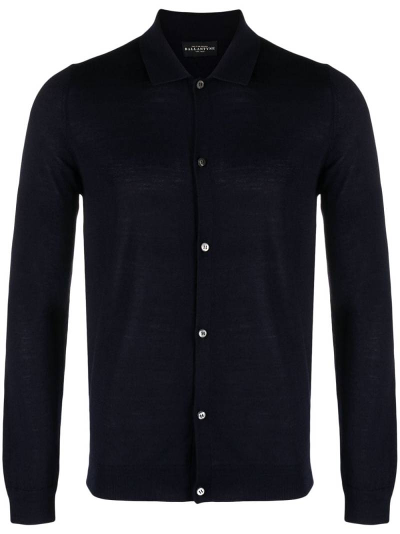 Ballantyne long-sleeve fine-knit wool shirt - Blue von Ballantyne