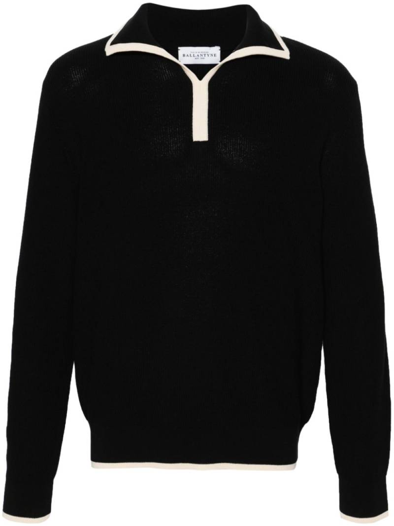 Ballantyne ribbed-knit cotton jumper - Black von Ballantyne