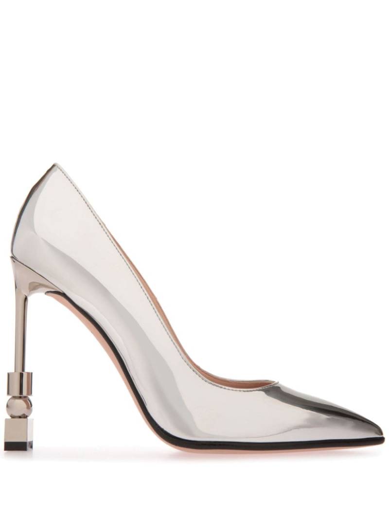 Bally Block 105mm metallic pumps - Silver von Bally