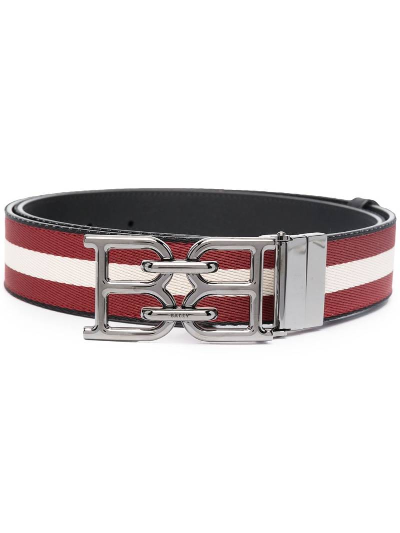 Bally B-Chain buckled striped belt - Red von Bally