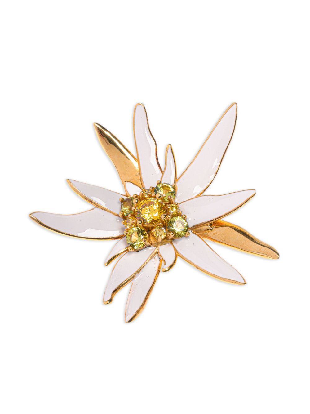 Bally Edelweiss crystal-embellished brooch - White von Bally