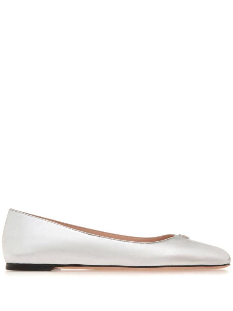 Bally Emblem logo-plaque leather ballerina flats - Silver von Bally