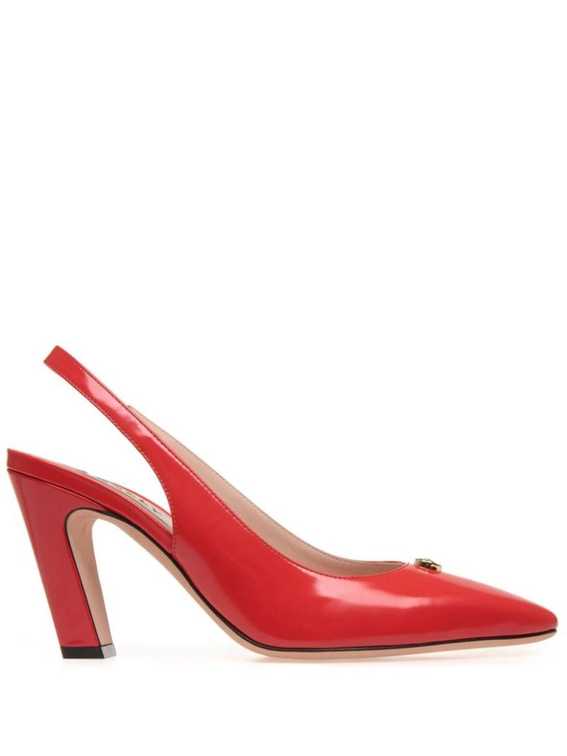 Bally Emblem-plaque slingback leather pumps - Red von Bally