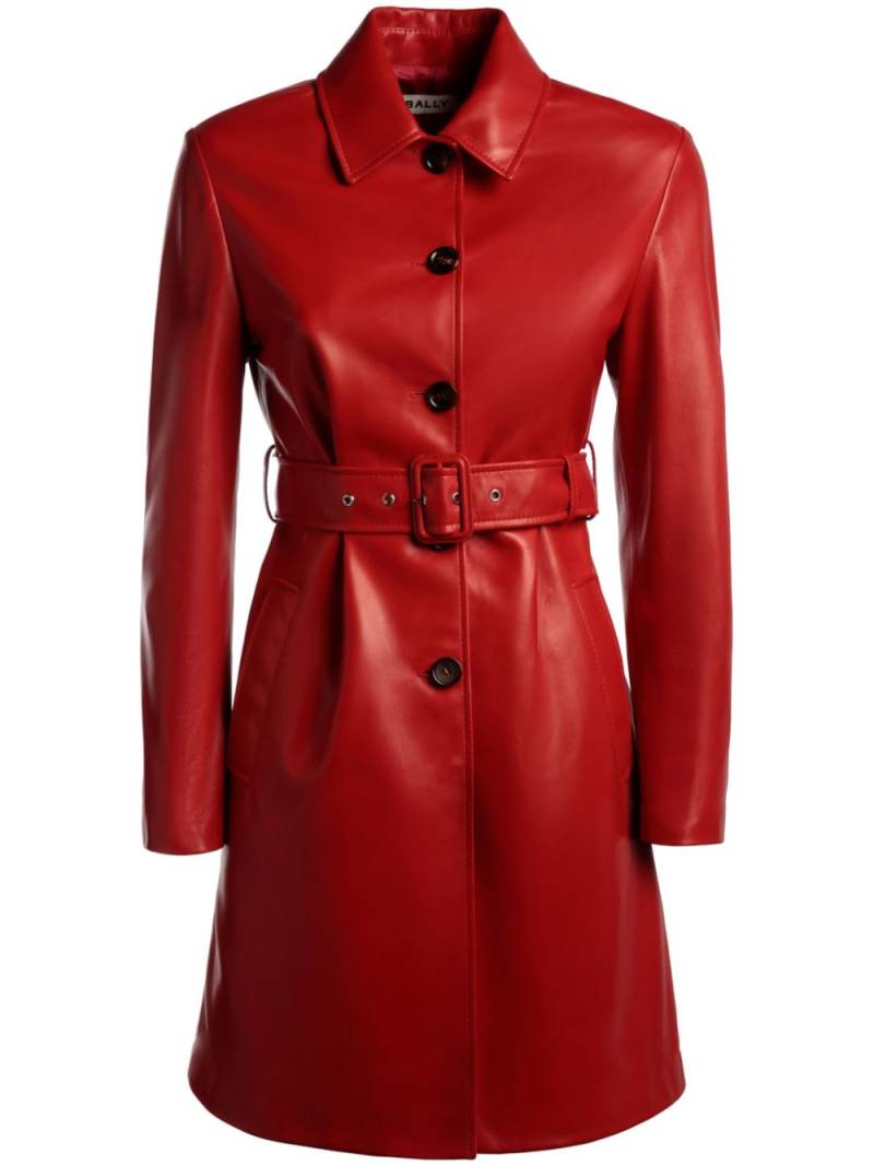 Bally belted nappa-leather coat - Red von Bally