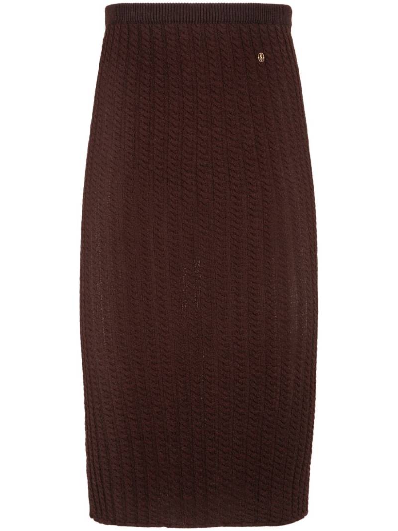 Bally cable-knit midi skirt - Brown von Bally