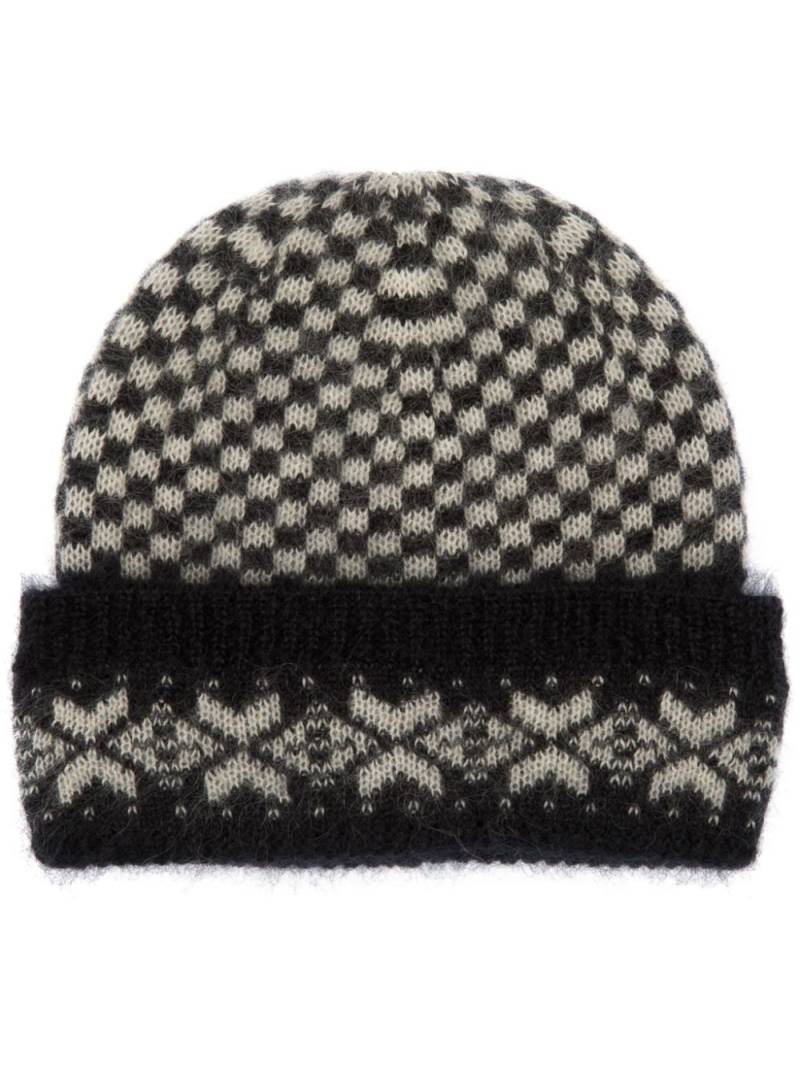 Bally checkered-knit mohair beanie - Black von Bally