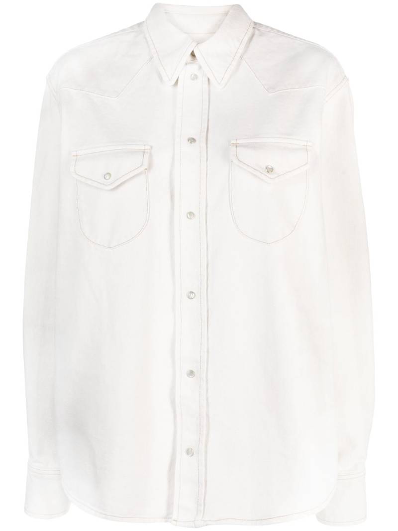 Bally contrast-stitching cotton shrit - White von Bally