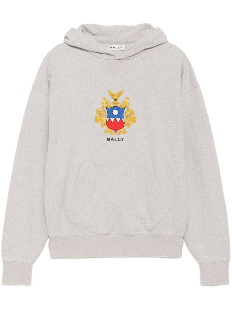 Bally crest-logo cotton hoodie - Grey von Bally