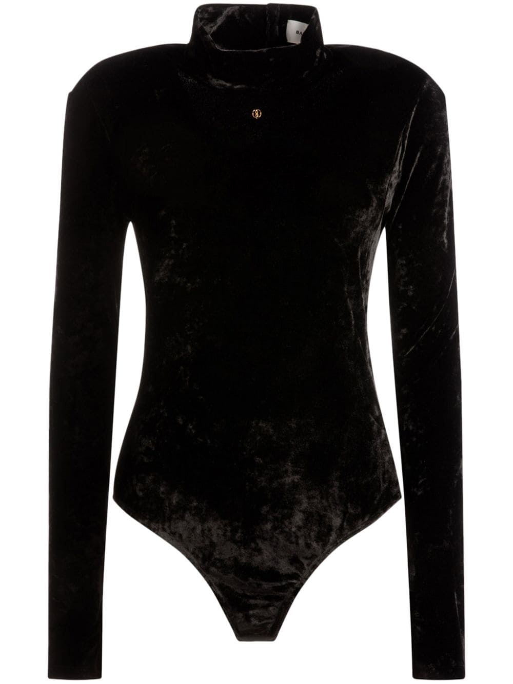 Bally crushed velvet high-neck bodysuit - Black von Bally