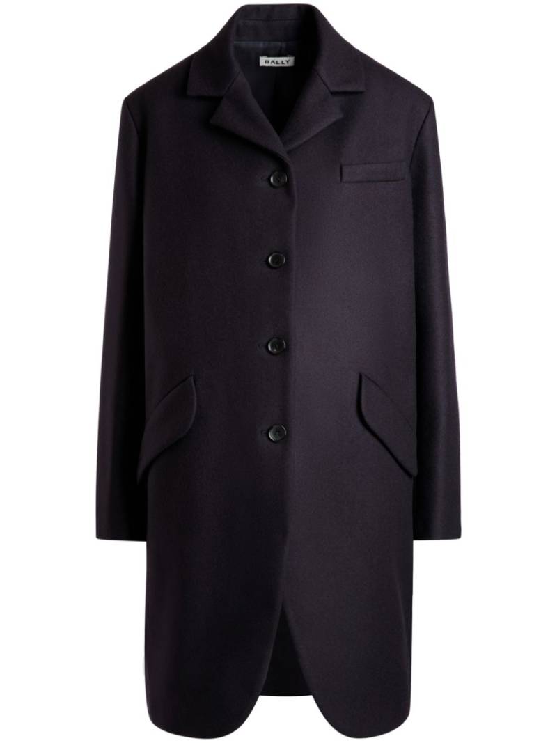 Bally curved-hem single-breasted coat - Blue von Bally