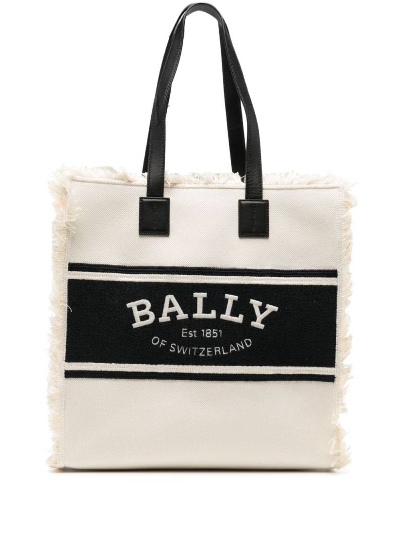 Bally embroidered-logo canvas tote bag - Neutrals von Bally