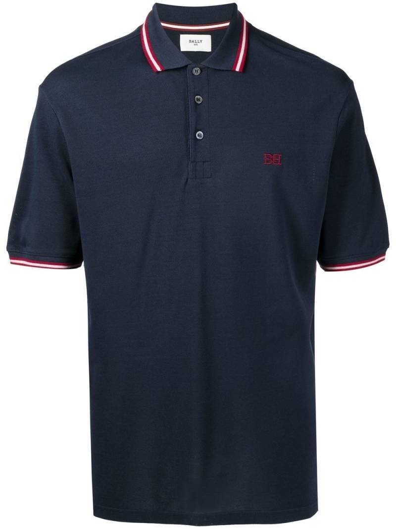 Bally embroidered logo polo shirt - Blue von Bally