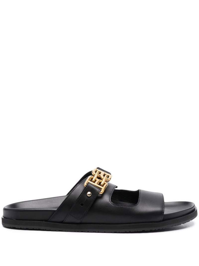 Bally emma flat leather sandals - Black von Bally