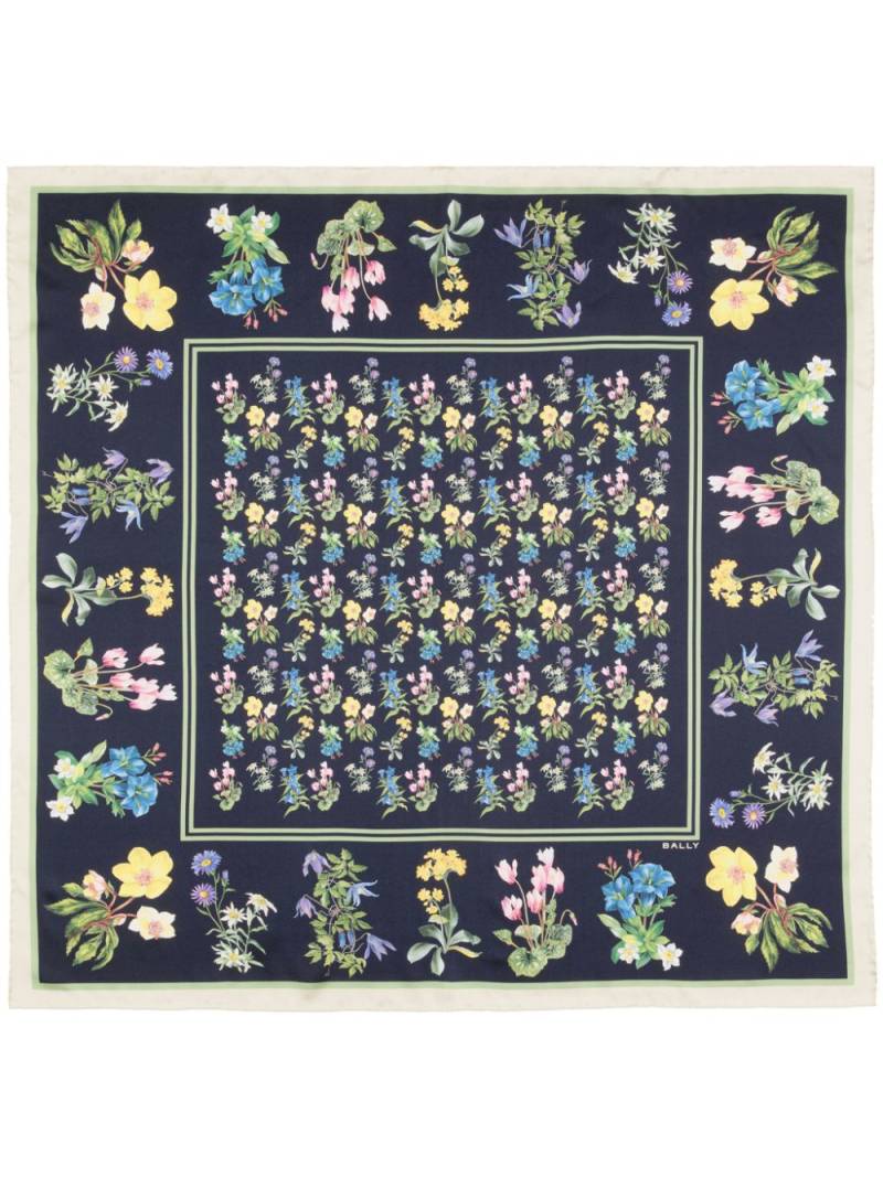 Bally floral-print silk scarf - Blue von Bally