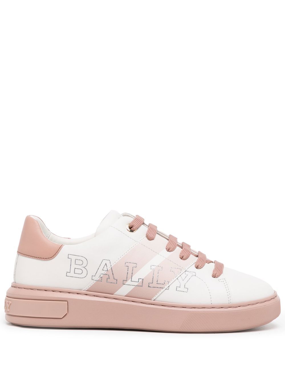 Bally glitter-logo side-stripe sneakers - White von Bally