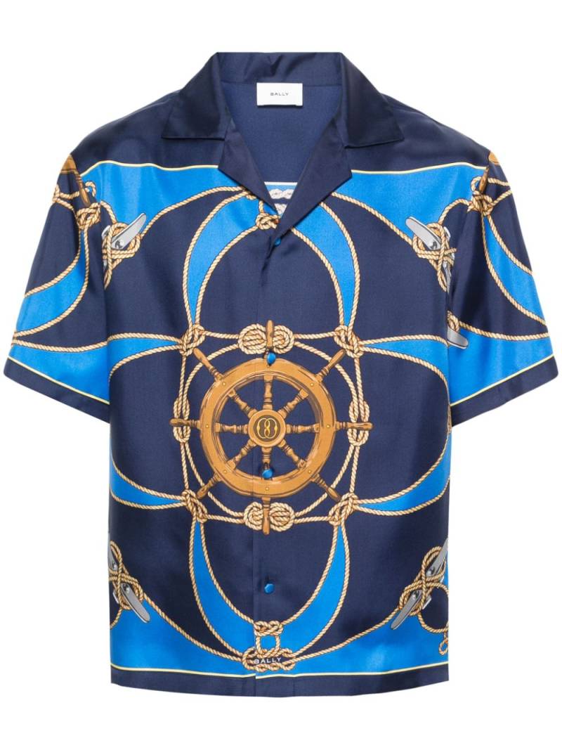 Bally graphic-print silk shirt - Blue von Bally