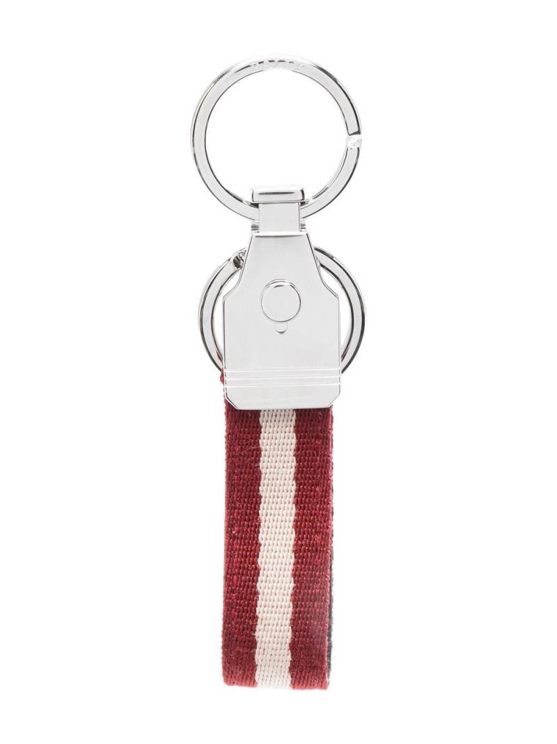 Bally grosgrain logo keyring - Red von Bally