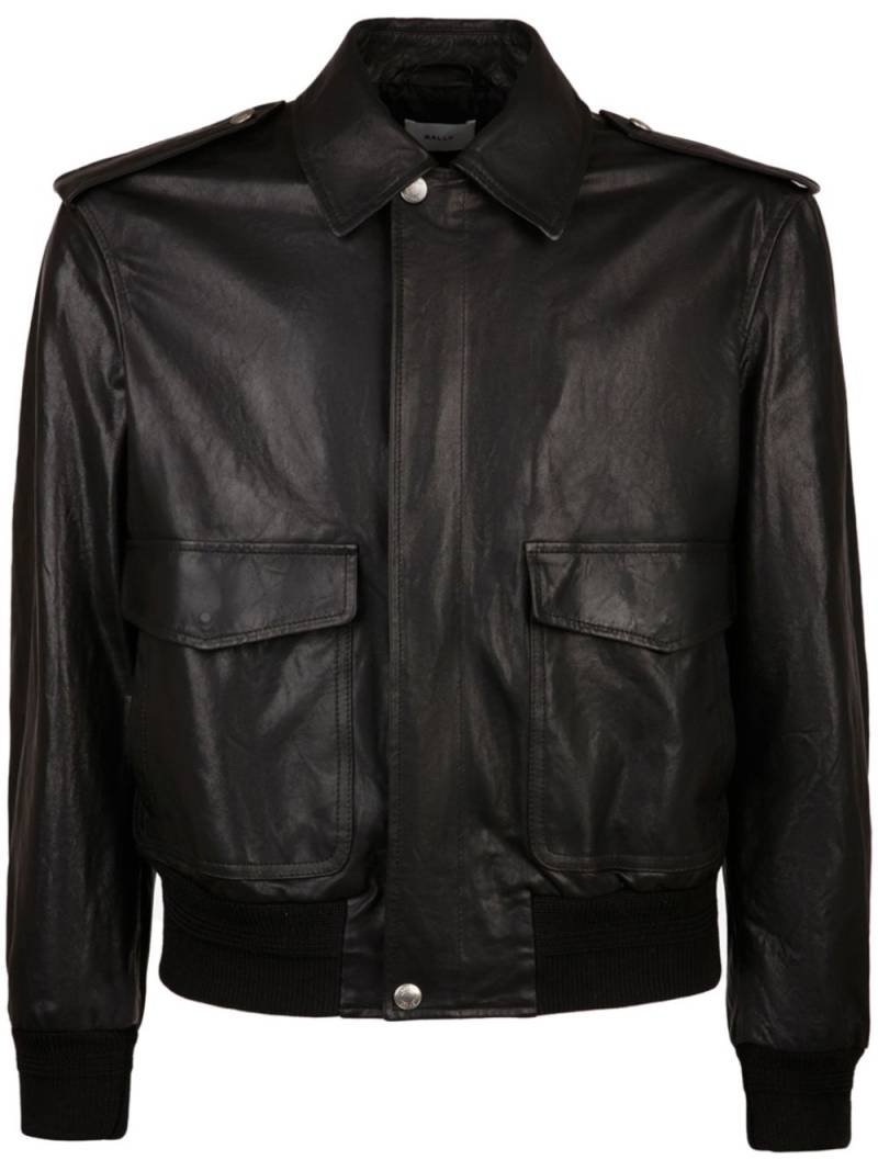 Bally leather bomber jacket - Black von Bally