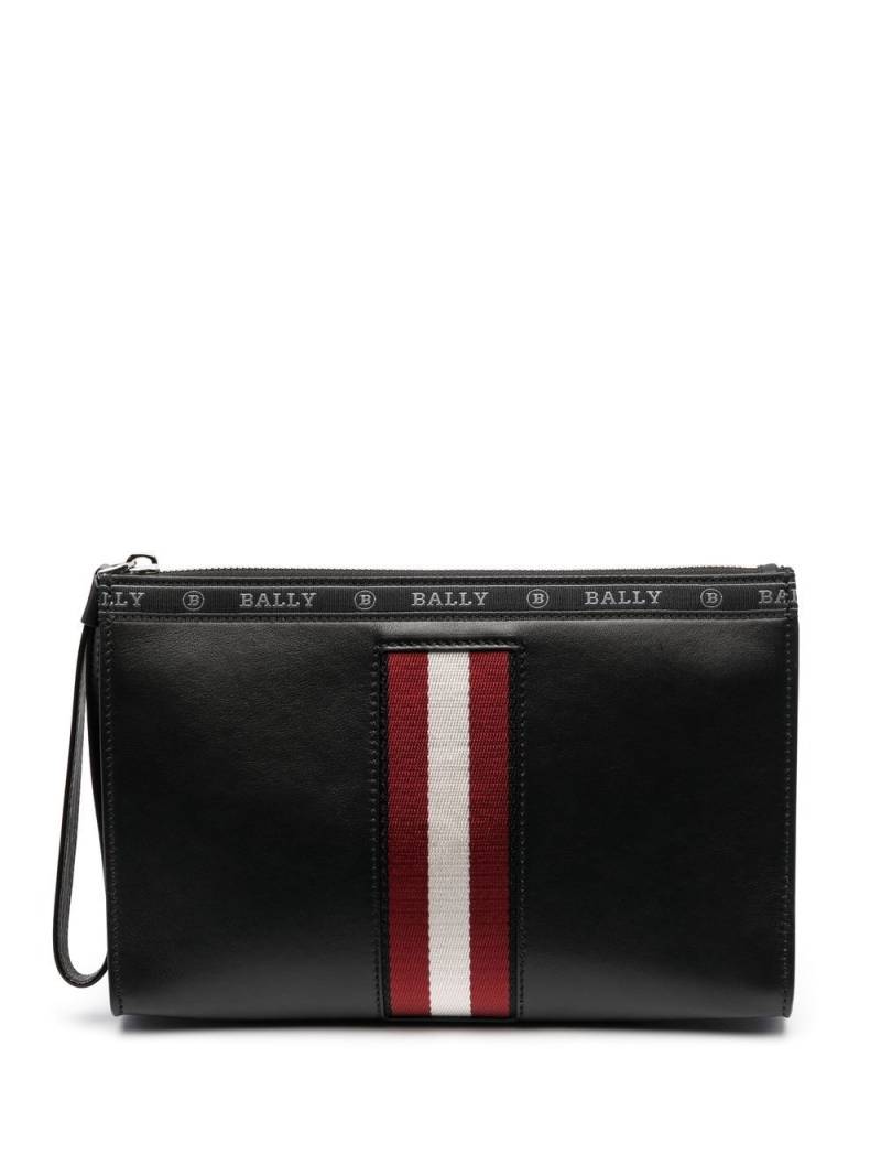 Bally leather striped clutch bag - Black von Bally